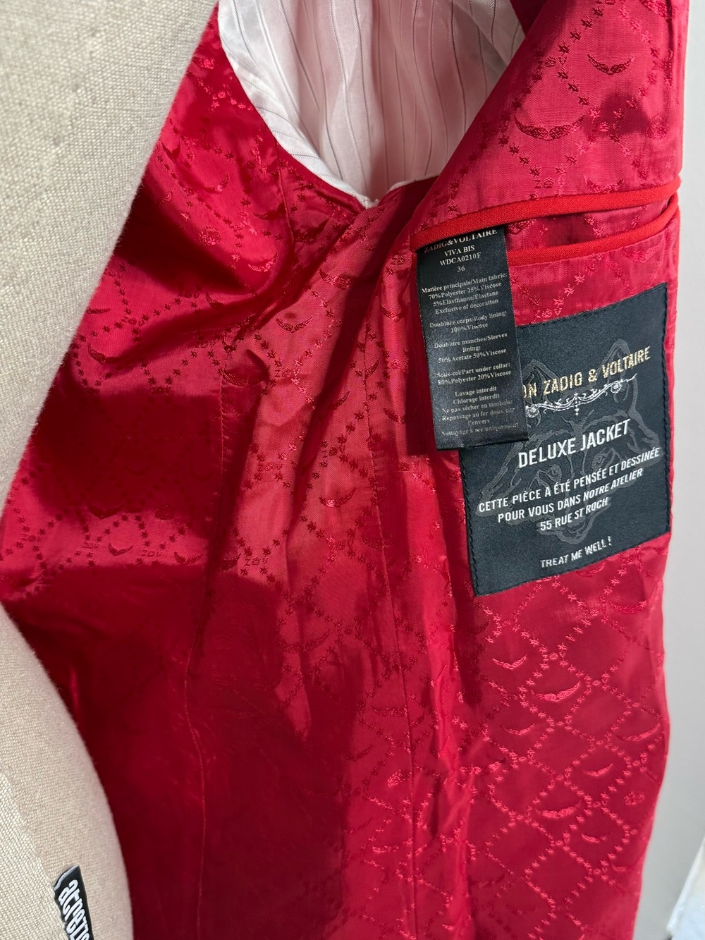 Zadig 'ROCK' Red Blazer - Picture 9 of 10